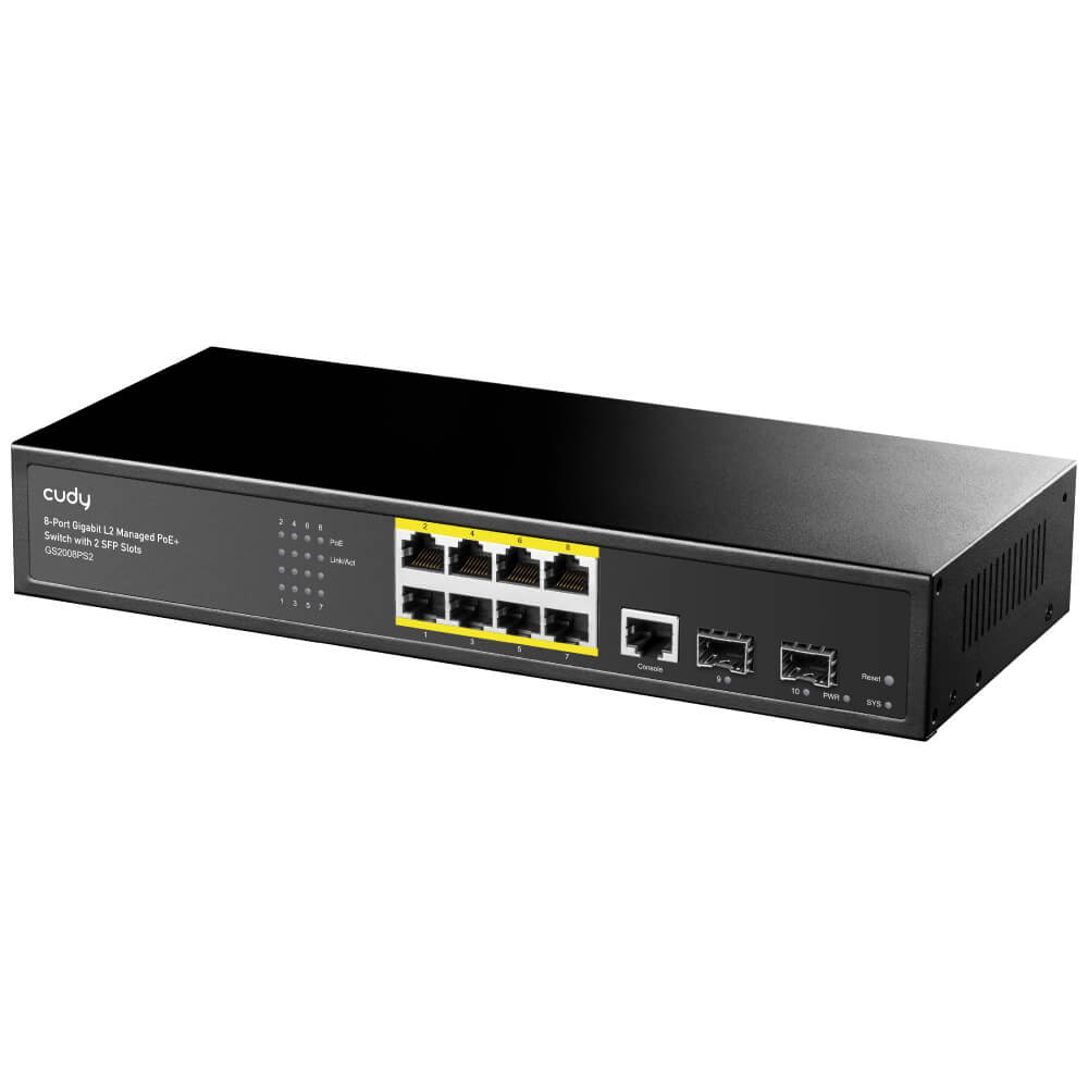 PoE комутатор GS2008PS2 Gigabit керований L2 Cudy PoE комутатор GS2008PS2 Gigabit керований L2 Cudy