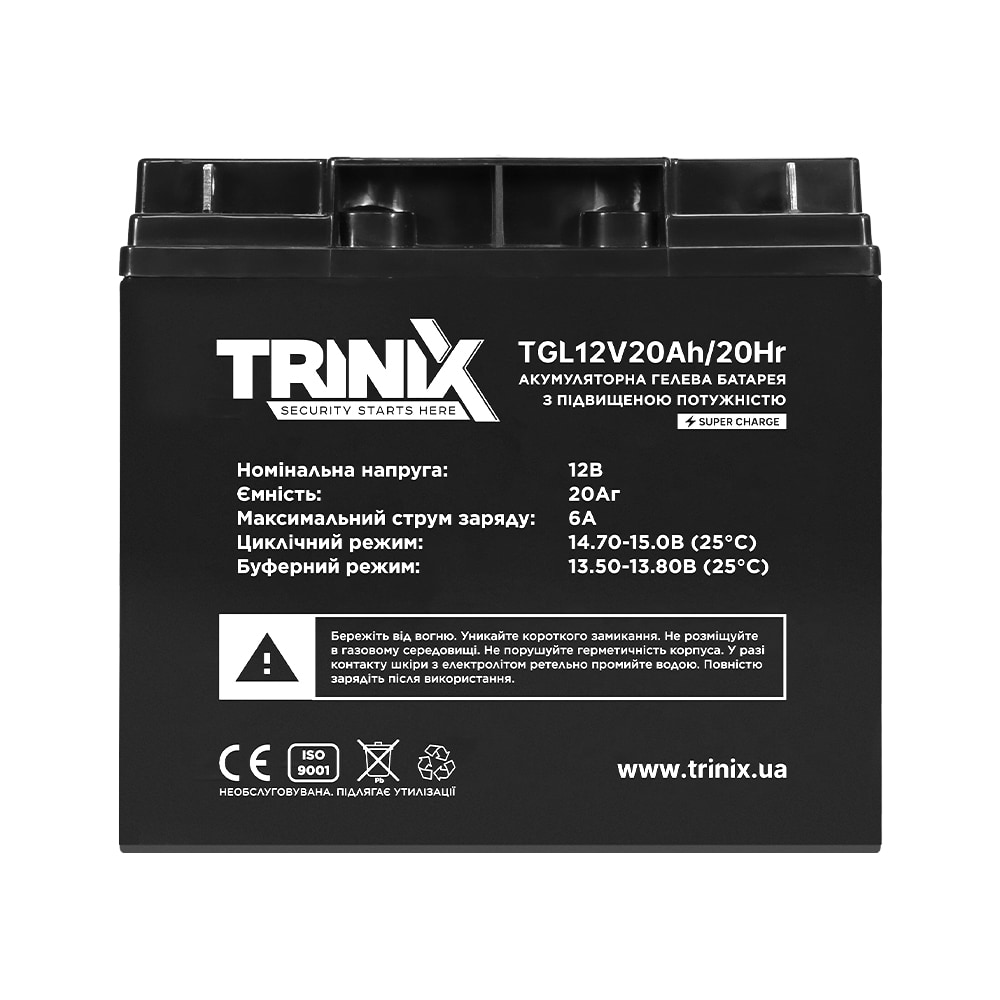 Акумуляторна батарея TGL12V20Ah/20Hr TRINIX GEL Super Charge Акумуляторна батарея TGL12V20Ah/20Hr TRINIX GEL Super Charge