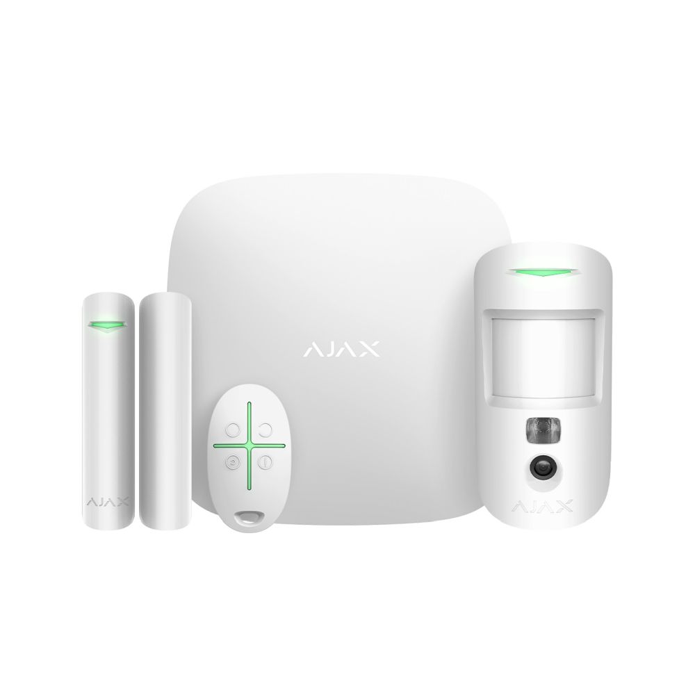 Комплект охоронної сигналізації Ajax StarterKit Cam Plus білий з WiFi, 2G, 3G, 4G, Ethernet, фотоверифікацією тривог Комплект охоронної сигналізації Ajax StarterKit Cam Plus білий з WiFi, 2G, 3G, 4G, Ethernet, фотоверифікацією тривог