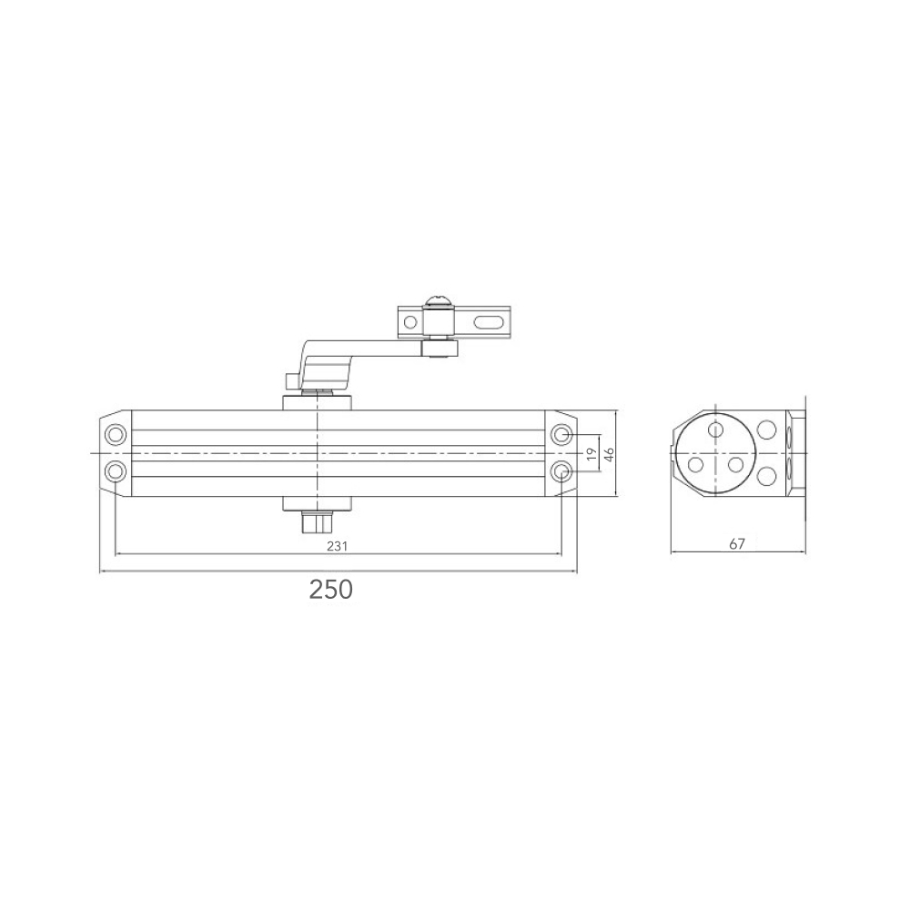 Дверний доводчик DT-516 SILVER Dortec Дверний доводчик DT-516 SILVER Dortec