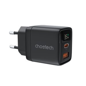 Адаптер PD6052 PD35W GAN A+C Display wall charger Black Choetech