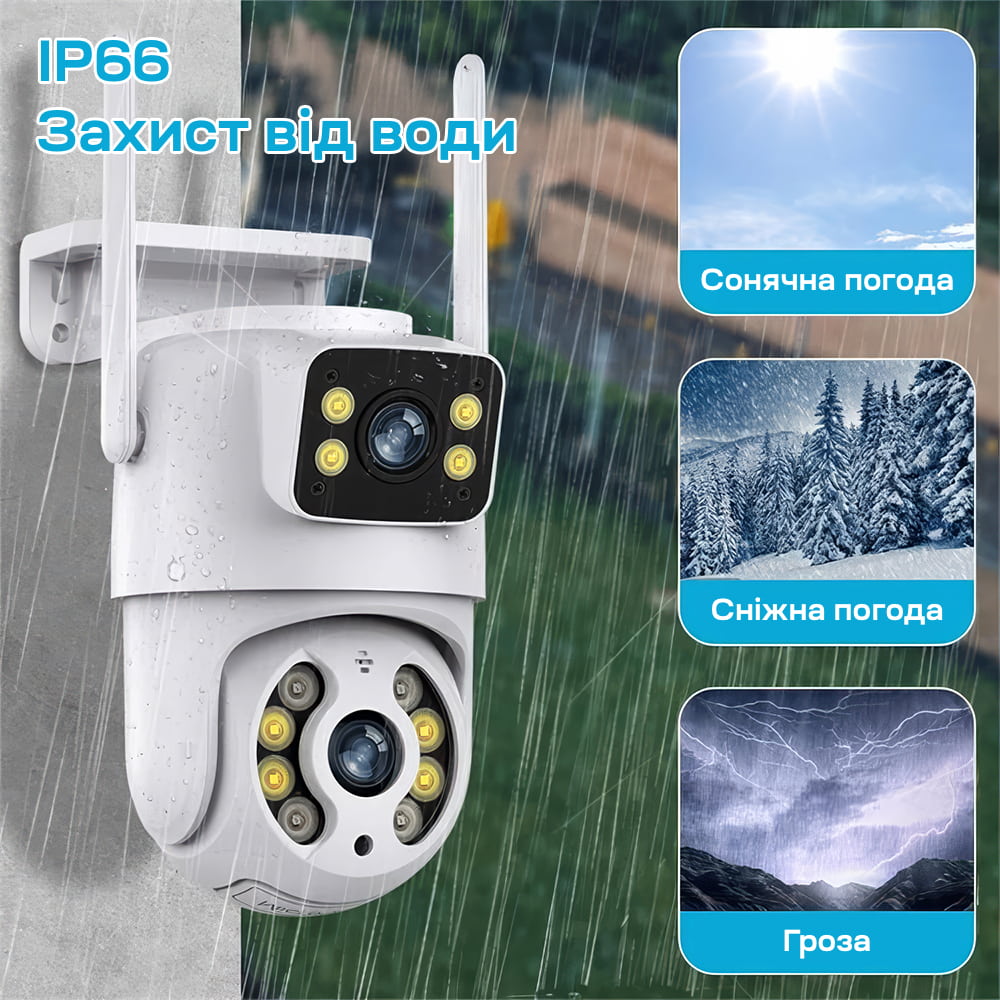 Відеокамера VLC-9130WI/2C (Tuya) 3Mp+3Mp, поворотна IP PTZ, SD-карта, Wi-Fi, f=3.6mm+3.6mm  Light Vision