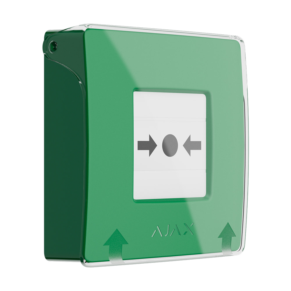 Бездротова кнопка для активації пожежної тривоги вручну Ajax ManualCallPoint (Green) Jeweller Бездротова кнопка для активації пожежної тривоги вручну Ajax ManualCallPoint (Green) Jeweller