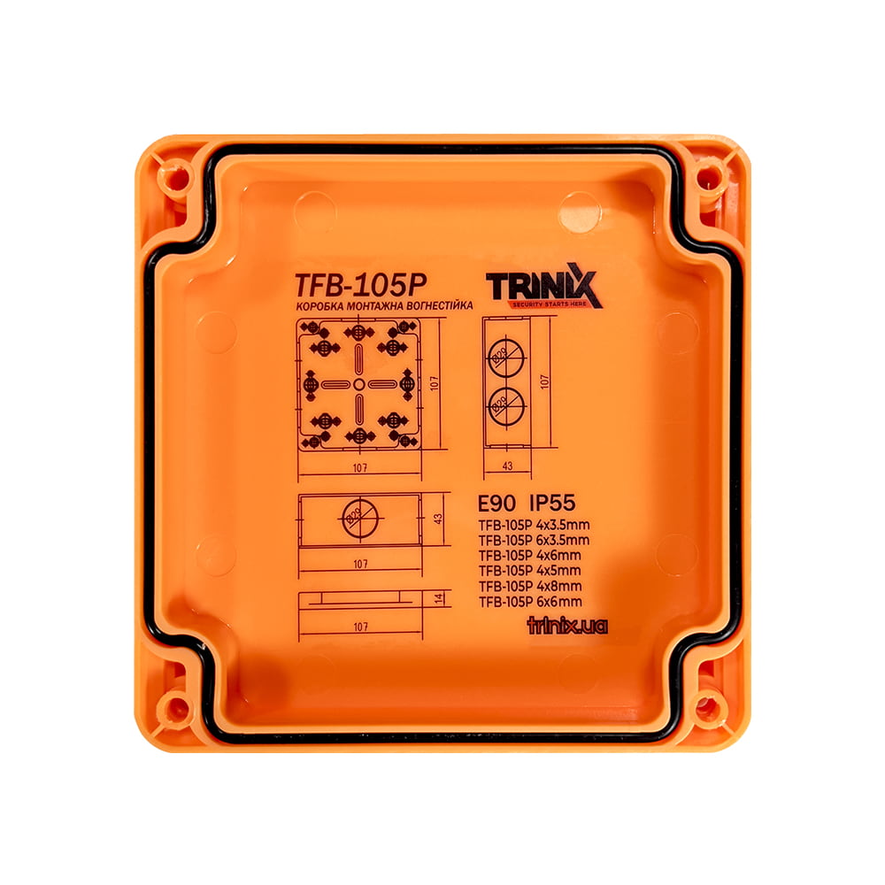 Вогнестійка коробка TFB-105P 4x6 TRINIX Вогнестійка коробка TFB-105P 4x6 TRINIX