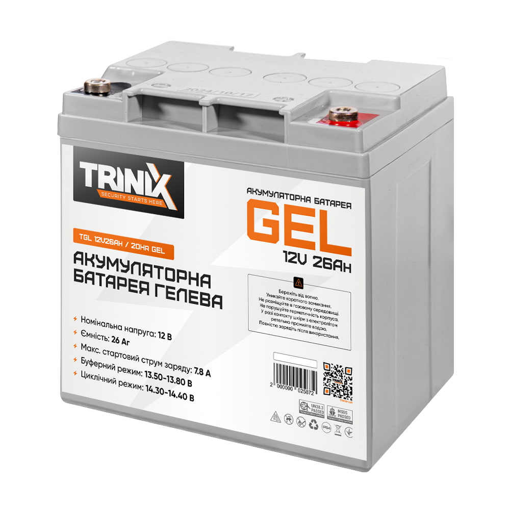 Акумуляторна батарея TGL12V26Ah/20Hr TRINIX GEL Акумуляторна батарея TGL12V26Ah/20Hr TRINIX GEL