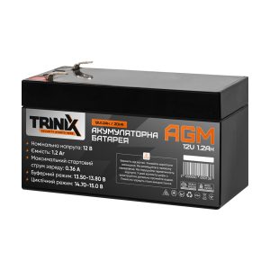 Акумуляторна батарея 12V1.2Ah/20Hr TRINIX свинцево-кислотна