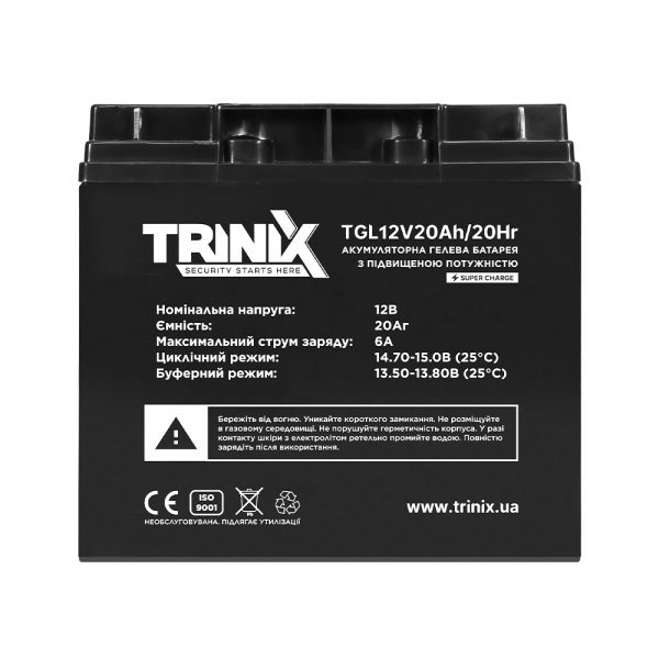 Акумуляторна батарея TGL12V20Ah/20Hr TRINIX GEL Super Charge Акумуляторна батарея TGL12V20Ah/20Hr TRINIX GEL Super Charge
