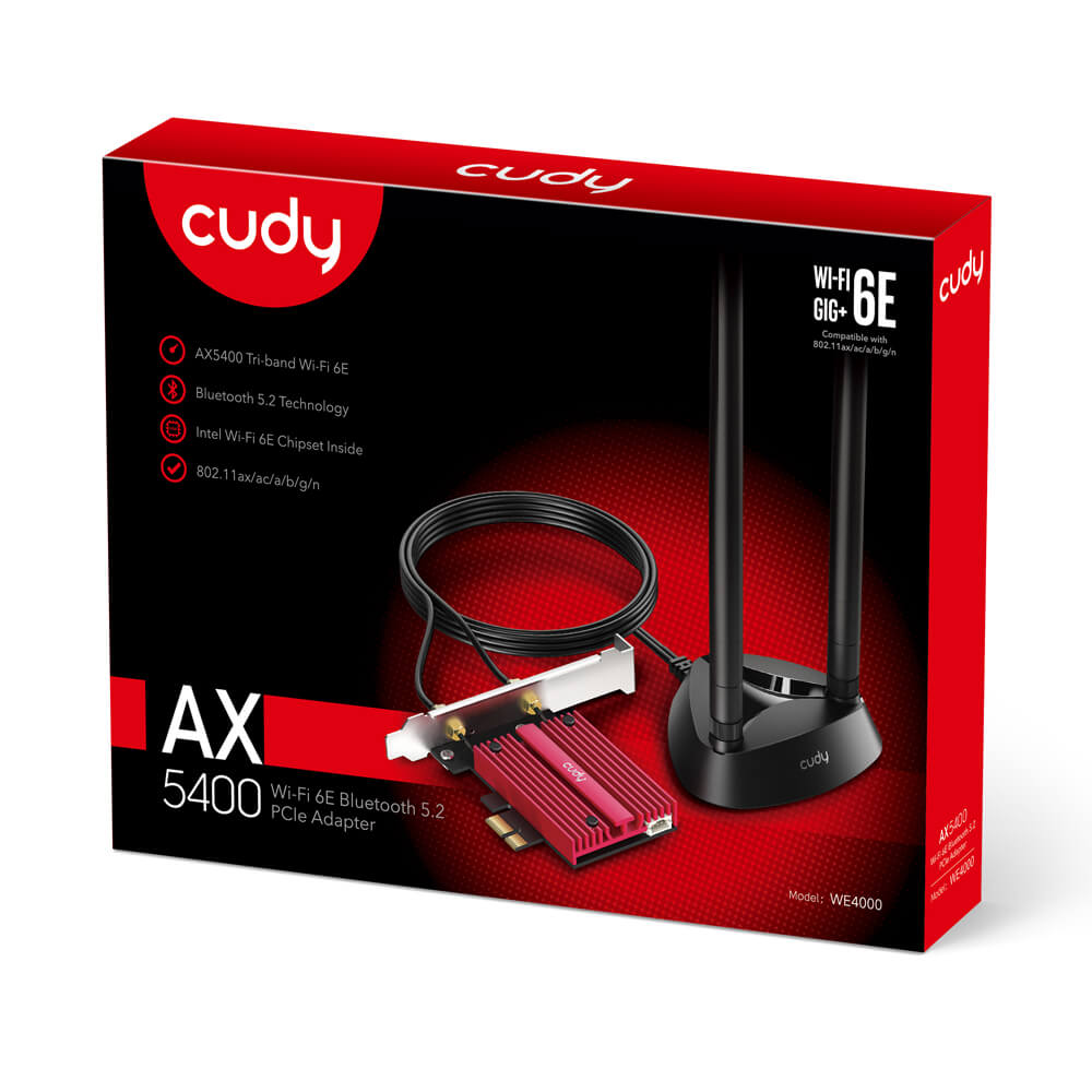 Адаптер WE4000 AX5400 Wi-Fi 6E PCI Express Adapter Cudy Адаптер WE4000 AX5400 Wi-Fi 6E PCI Express Adapter Cudy