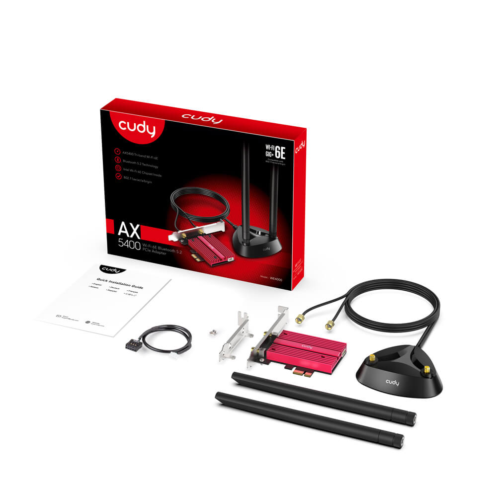 Адаптер WE4000 AX5400 Wi-Fi 6E PCI Express Adapter Cudy Адаптер WE4000 AX5400 Wi-Fi 6E PCI Express Adapter Cudy