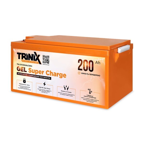 Акумуляторна батарея TGL12V200Ah/20Hr TRINIX GEL Super Charge Акумуляторна батарея TGL12V200Ah/20Hr TRINIX GEL Super Charge