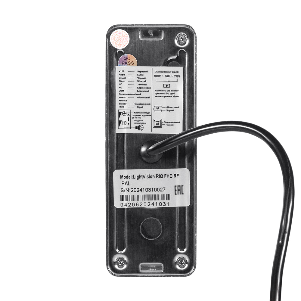 Відеопанель RIO FHD(RF) SILVER Light Vision Відеопанель RIO FHD(RF) SILVER Light Vision