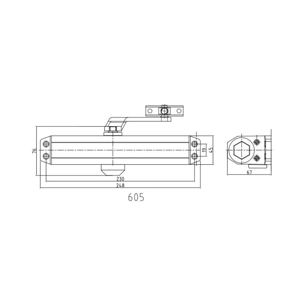 Дверний доводчик DT-65H BROWN Dortec Дверний доводчик DT-65H BROWN Dortec