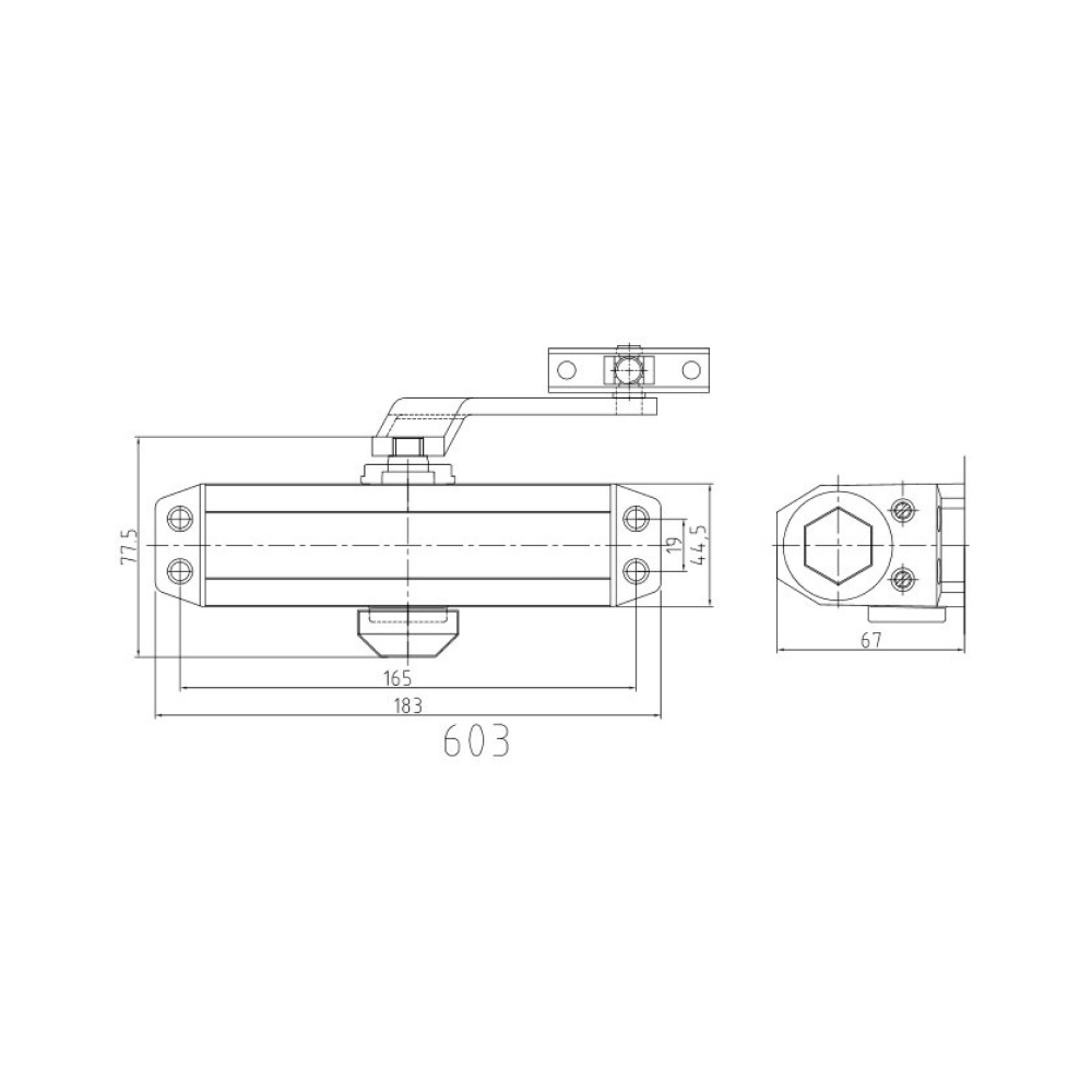 Дверний доводчик DT-63H BROWN Dortec Дверний доводчик DT-63H BROWN Dortec