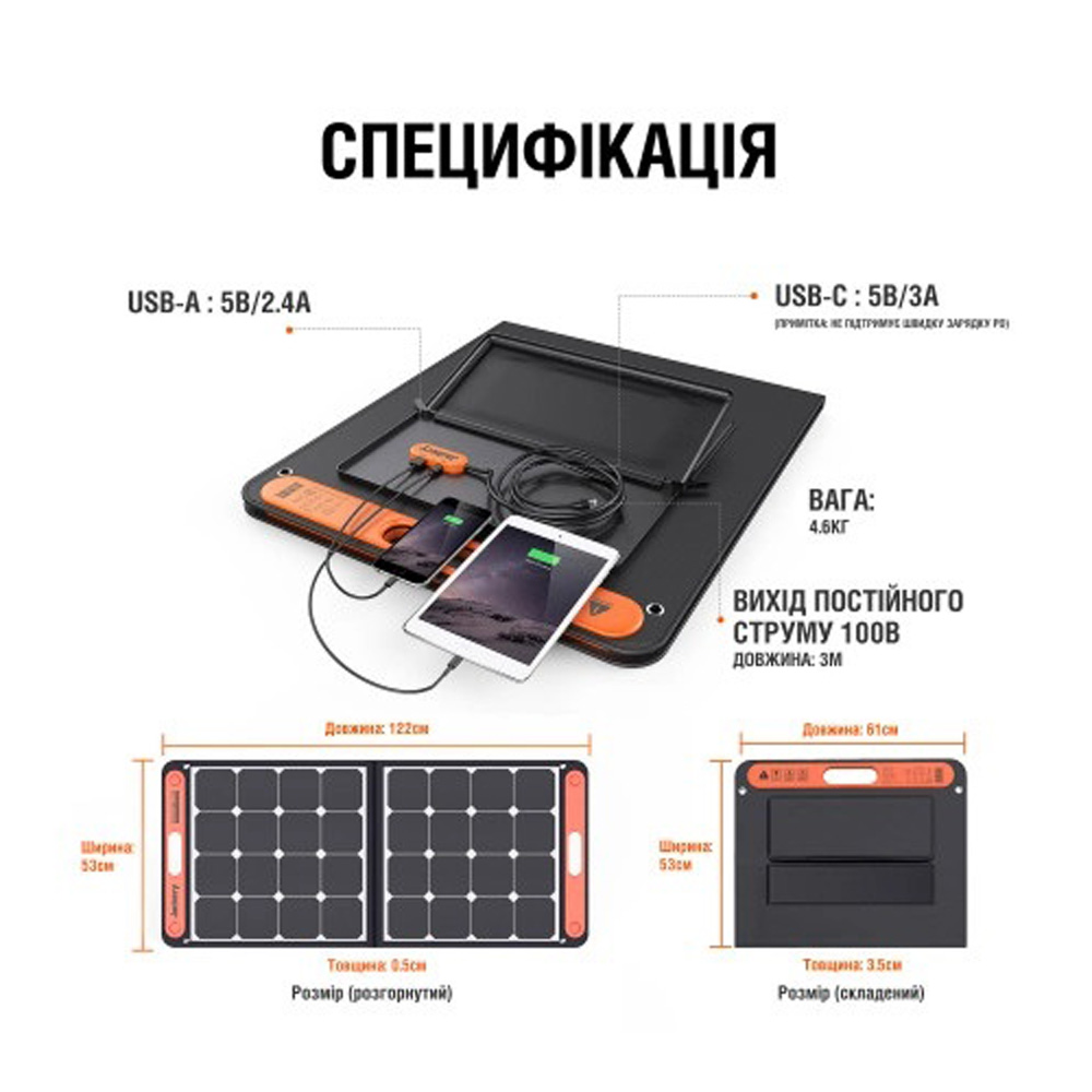 Сонячна панель Solar Saga 100 Jackery Сонячна панель Solar Saga 100 Jackery