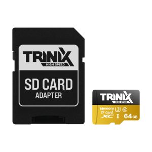 Карта пам'яті 64GB microSDXC (з SD адаптером) U3 V30 A1 Trinix