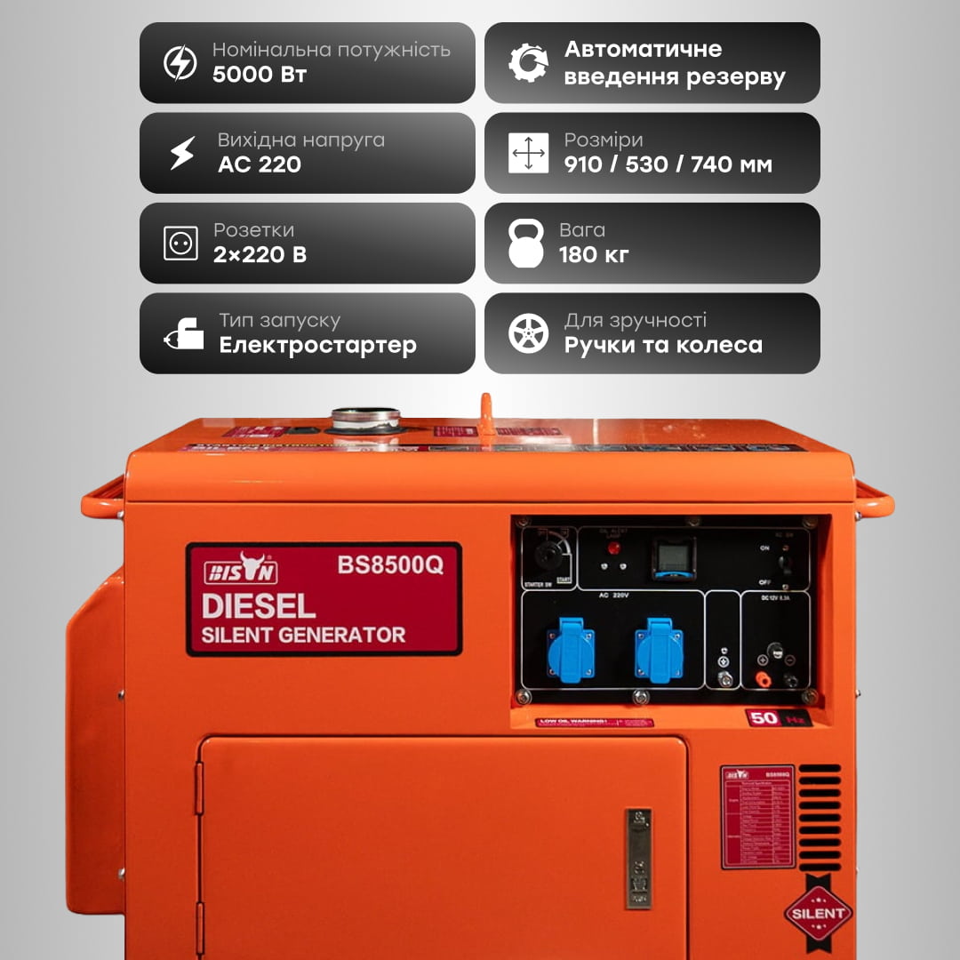 Дизельний генератор BS8500Q Bison Дизельний генератор BS8500Q Bison