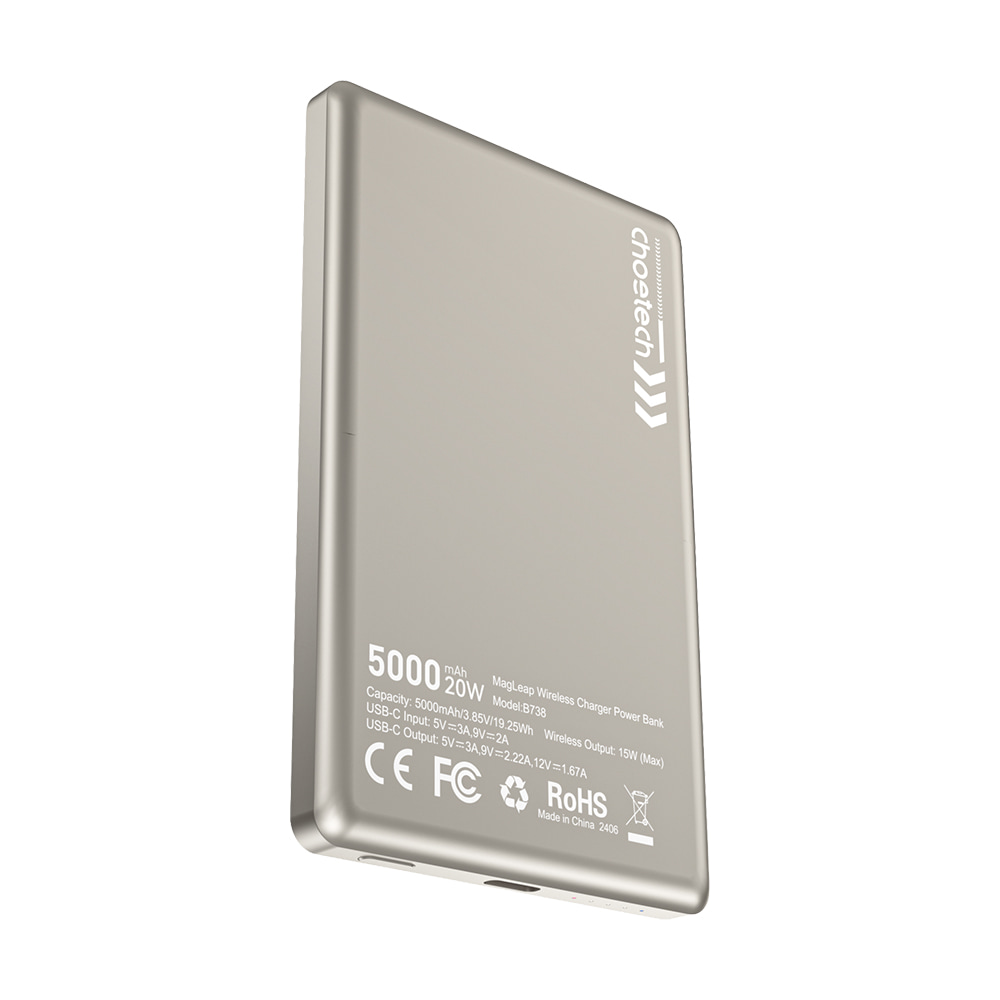 Power Bank B738 з магнітною зарядкою 5000mAh White Choetech Power Bank B738 з магнітною зарядкою 5000mAh White Choetech