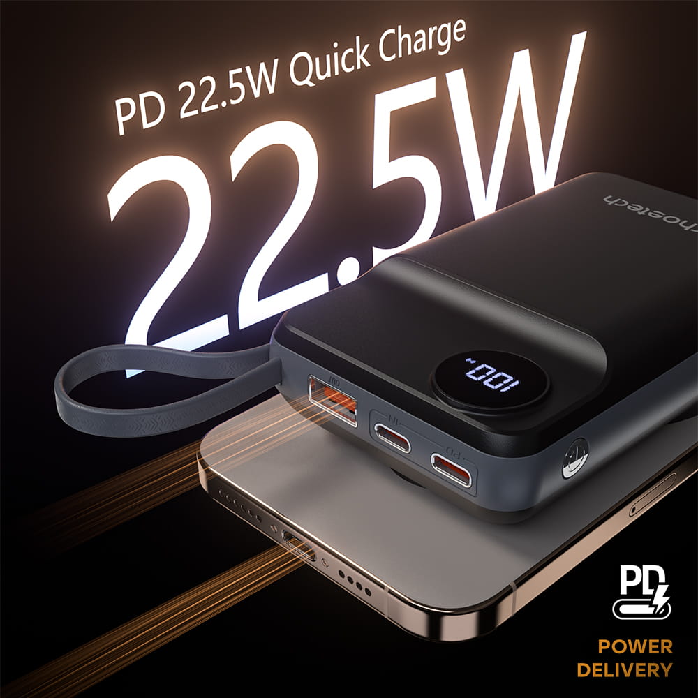 Power Bank B696 з магнітною зарядкою 20000mAh Black Choetech Power Bank B696 з магнітною зарядкою 20000mAh Black Choetech