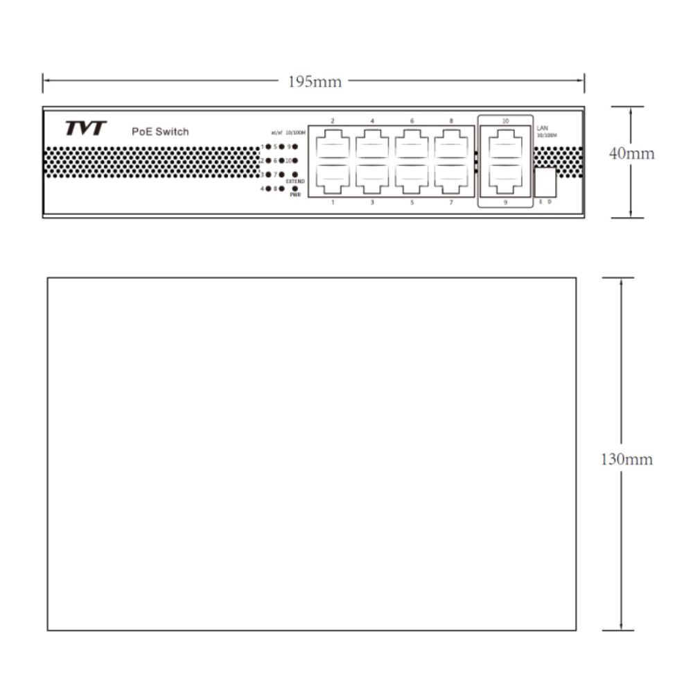 PoE комутатор TD-B2208S1-PGU TVT PoE комутатор TD-B2208S1-PGU TVT