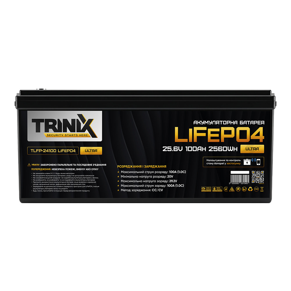 Акумуляторна батарея 100 Ah 24V TLFP-24100 Ultra LiFePO4 TRINIX Акумуляторна батарея 100 Ah 24V TLFP-24100 Ultra LiFePO4 TRINIX