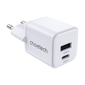 Адаптер PD5012 mini PD30W GAN A+C wall charger White Choetech