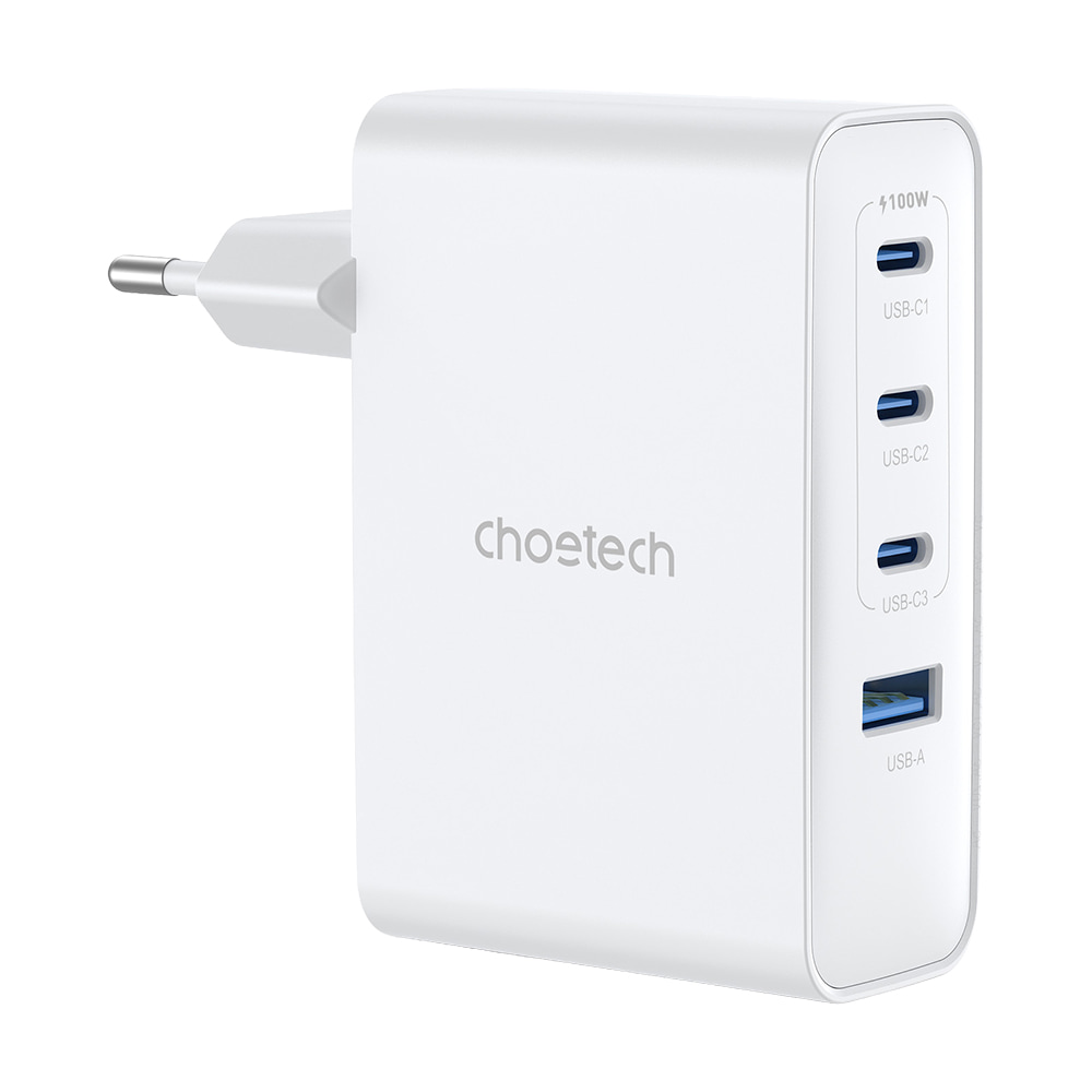 Адаптер PD9002 PD100W GAN A+3xC wall charger White Choetech Адаптер PD9002 PD100W GAN A+3xC wall charger White Choetech