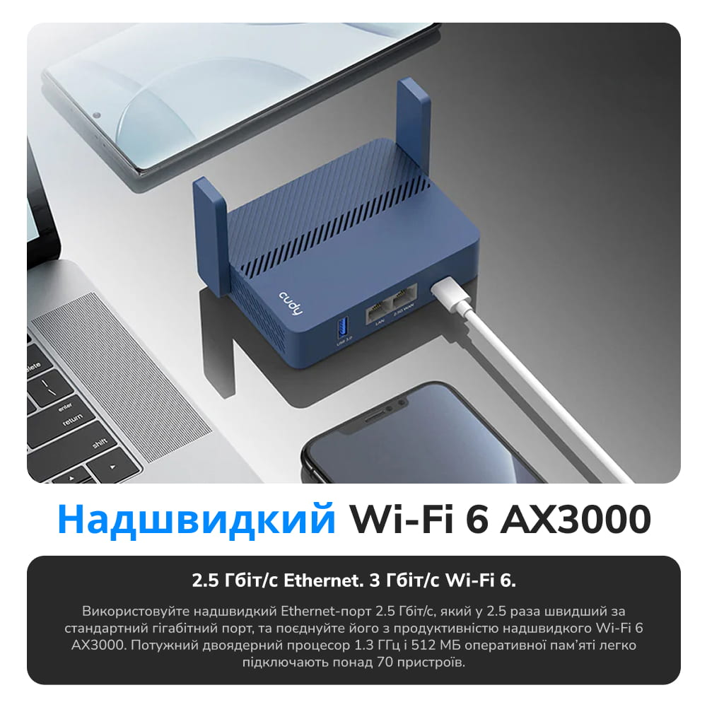 Маршрутизатор TR3000 Wi-Fi VPN Business Router Cudy Маршрутизатор TR3000 Wi-Fi VPN Business Router Cudy