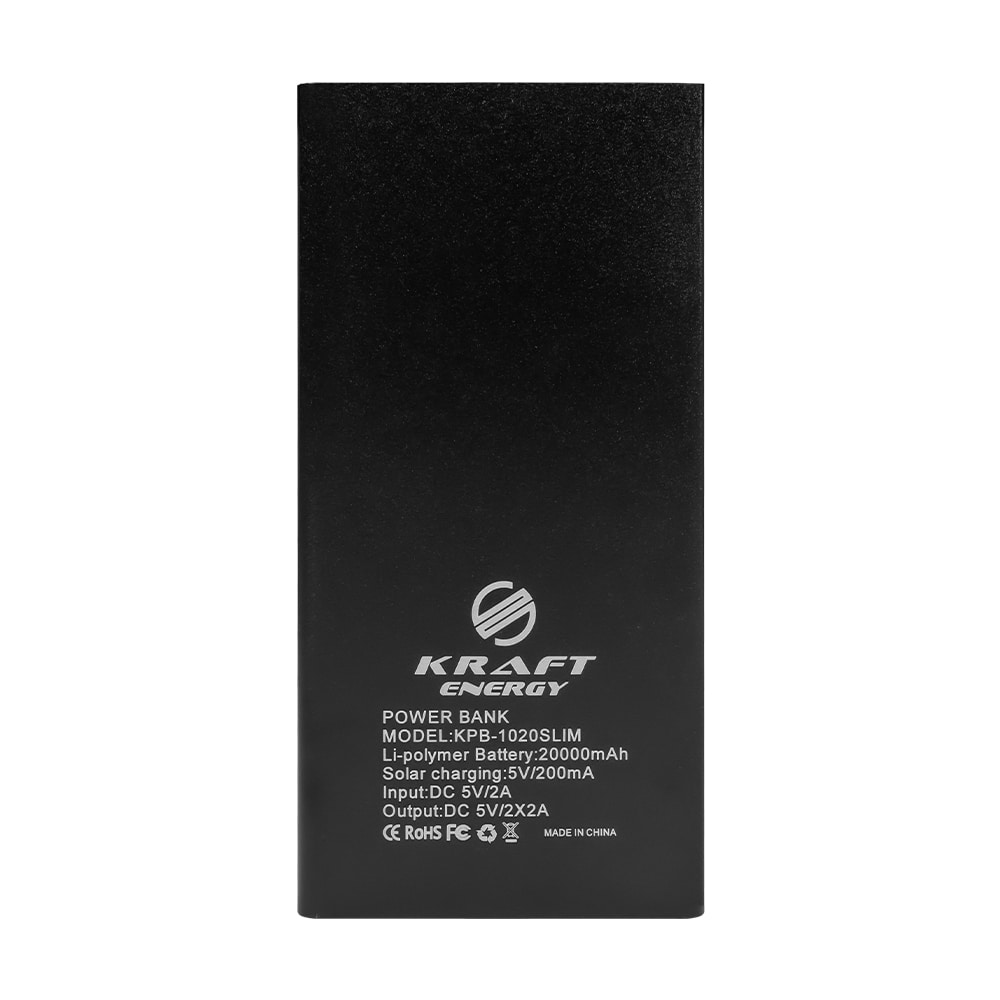 Power Bank KPB-1020SLIM (20000 mAh) Black Kraft Power Bank KPB-1020SLIM (20000 mAh) Black Kraft