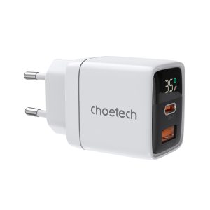 Адаптер PD6052 PD35W GAN A+C Display wall charger White Choetech