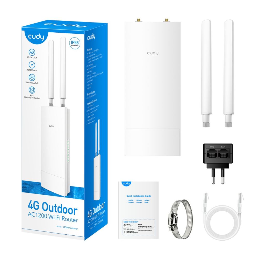 Маршрутизатор LT500 OUTDOOR Wi-Fi Mesh 4G LTE CAT4 Cudy Маршрутизатор LT500 OUTDOOR Wi-Fi Mesh 4G LTE CAT4 Cudy