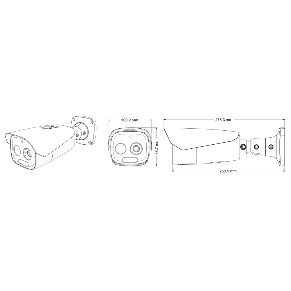 Відеокамера TD-5463E1-VT2(25/PE) TVT Termal 640*512 f=25mm Optical 5Mp  f=12mm