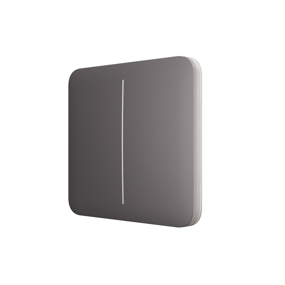 Розумний двоклавішний прохідний вимикач світла Ajax LightSwitch (2-gang/2-way) Jeweller Grey Розумний двоклавішний прохідний вимикач світла Ajax LightSwitch (2-gang/2-way) Jeweller Grey