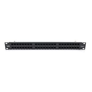 Патч-панель Merlion 48 порта UTP DUAL кат 6 19" 1U неекранована чорна Q10