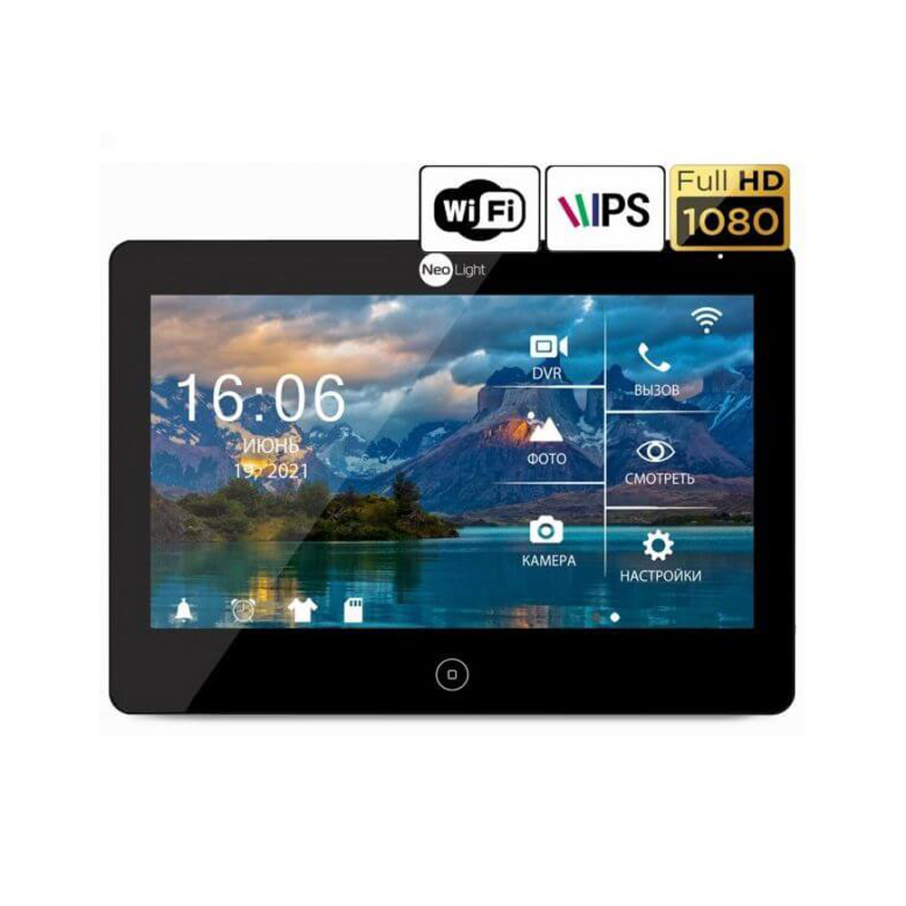 Відеодомофон MEZZO HD WF BLACK Neolight Відеодомофон MEZZO HD WF BLACK Neolight