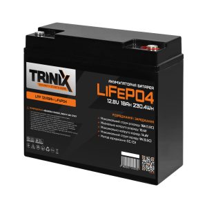 Акумуляторна батарея LFP 12V18Ah LiFePo4 TRINIX літій-залізо-фосфатна