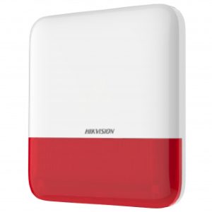 Бездротова зовнішня сирена DS-PS1-E-WE-Red Hikvision