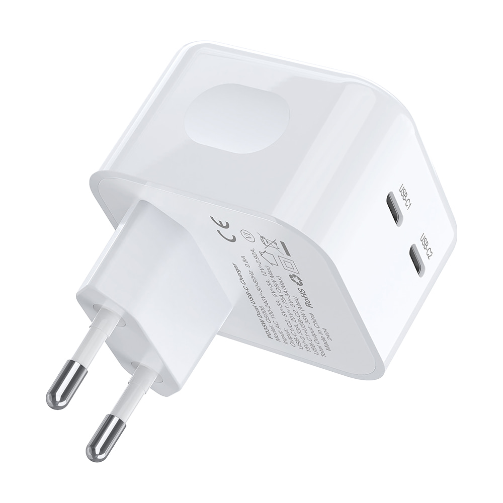 Адаптер Q5008 PD35W 2xUSB-C wall charger White Choetech Адаптер Q5008 PD35W 2xUSB-C wall charger White Choetech