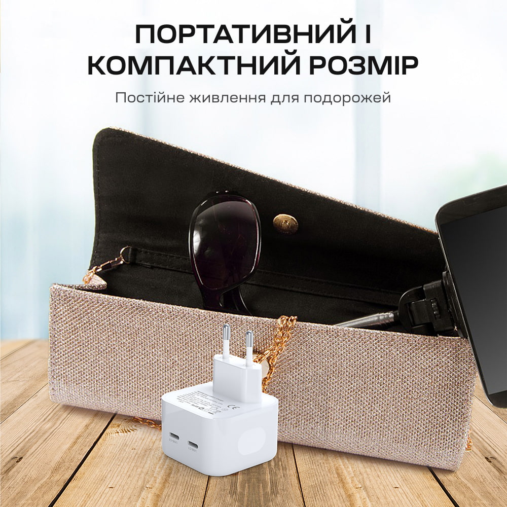 Адаптер Q5008 PD35W 2xUSB-C wall charger White Choetech Адаптер Q5008 PD35W 2xUSB-C wall charger White Choetech