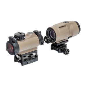 Коліматорний приціл SigSauer Romeo-MSR зі збільшувачем Juliet3-Micro 1-3X FDE