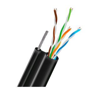 Кабель UTP CAT5E CU 0.51 mm LDPE Outdoor + трос TRINIX (305м)
