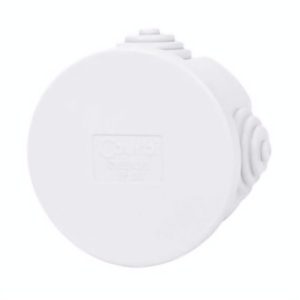 Коробка розподільна, біла з кабельними вводами,, IP54, Ø65х35 (уп.60шт.) Courbi